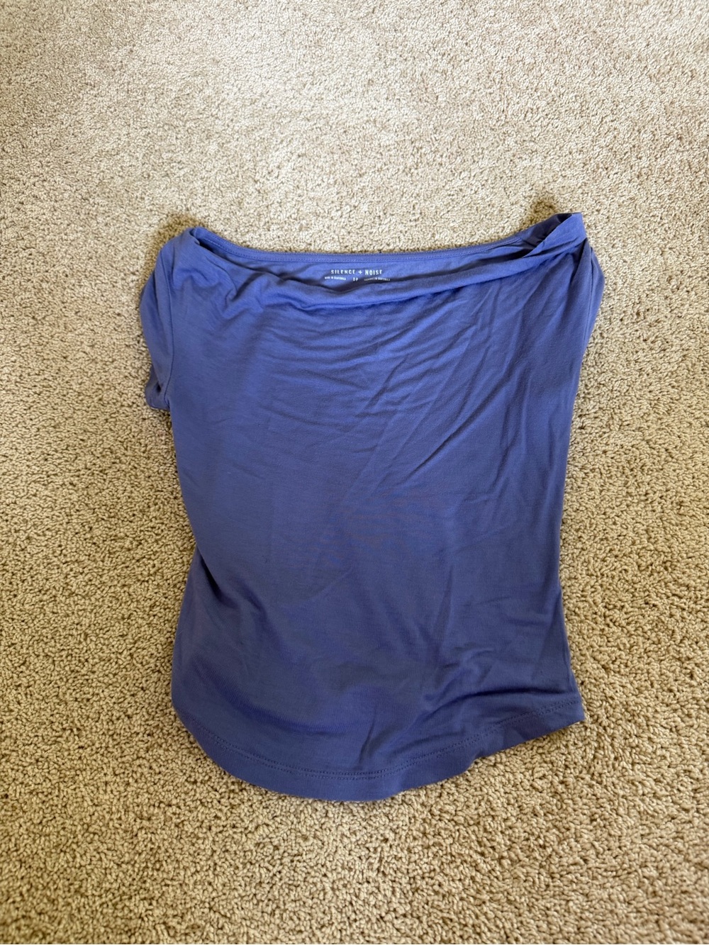 Urban Outfitters silence + noise navy blue Off-Shoulder Top